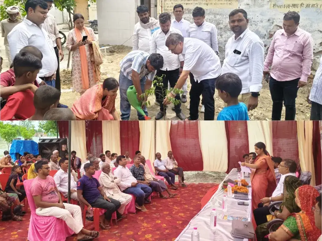 Image: Chaupal and tree plantation organized in Faridpur village.