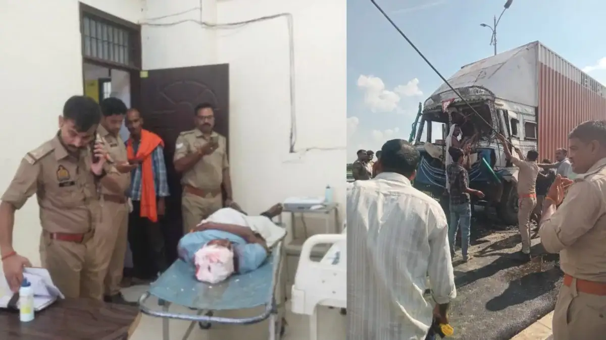 Photo: Horrific accident on Gorakhpur Link Expressway, two dead in pickup-truck collision, driver serious.