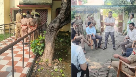 फोटो: जवहर नवदय वदयलय म जन अलफ क आकरश 100 छतरओ न बद कय छतरवस क गट