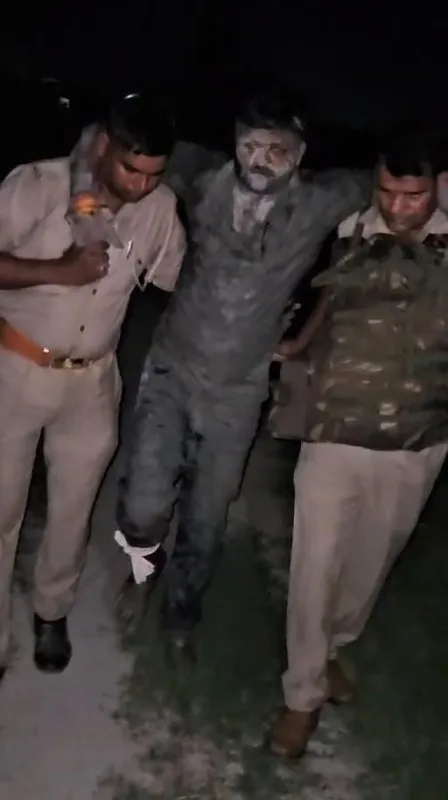 Photo: Police arrived on information of cow slaughter, encounter with miscreants, one injured arrested